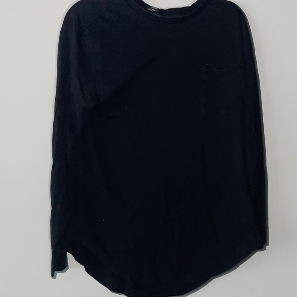 Forever 21 Long Sleeve Black T shirt with front pocket